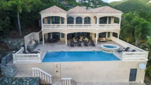 cruz on inn villa, showing its private pool and hottub with spacious patio.