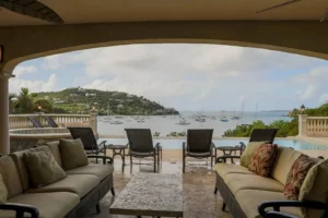Observing Cruz Bay from the patio of Cruz on Inn Villa in St. John USVI